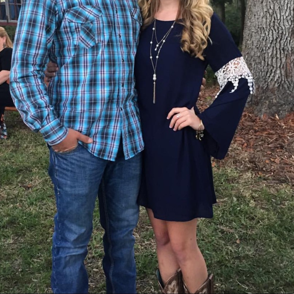 Navy Long-Sleeved Altar’d State Dress